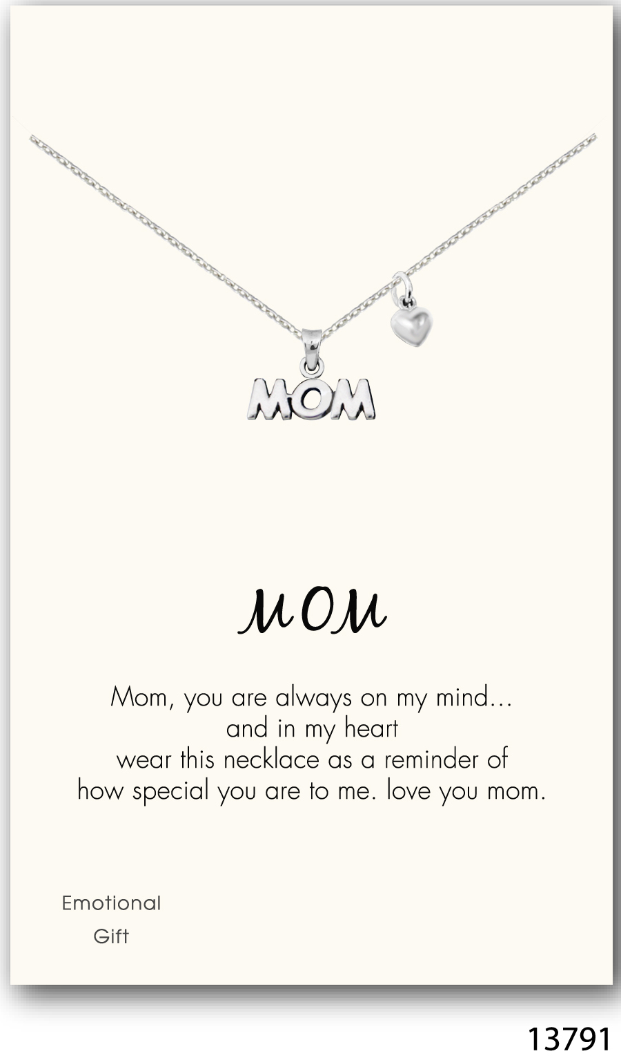 Love mom silver pendant